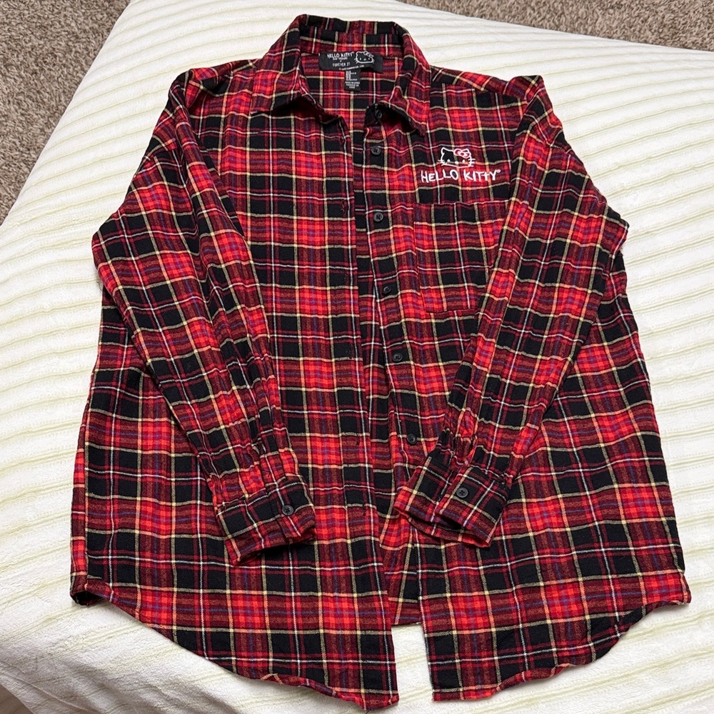 Hello Kitty women’s Red and Black Checkered Shirt